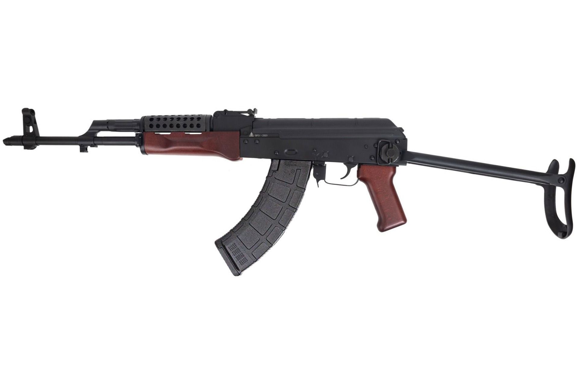 PSA AK-47 GF3 Forged Romanian Under Folding Rifle w/Cheese Grater Upper Handguard, Redwood - 5165492212 - Image 4