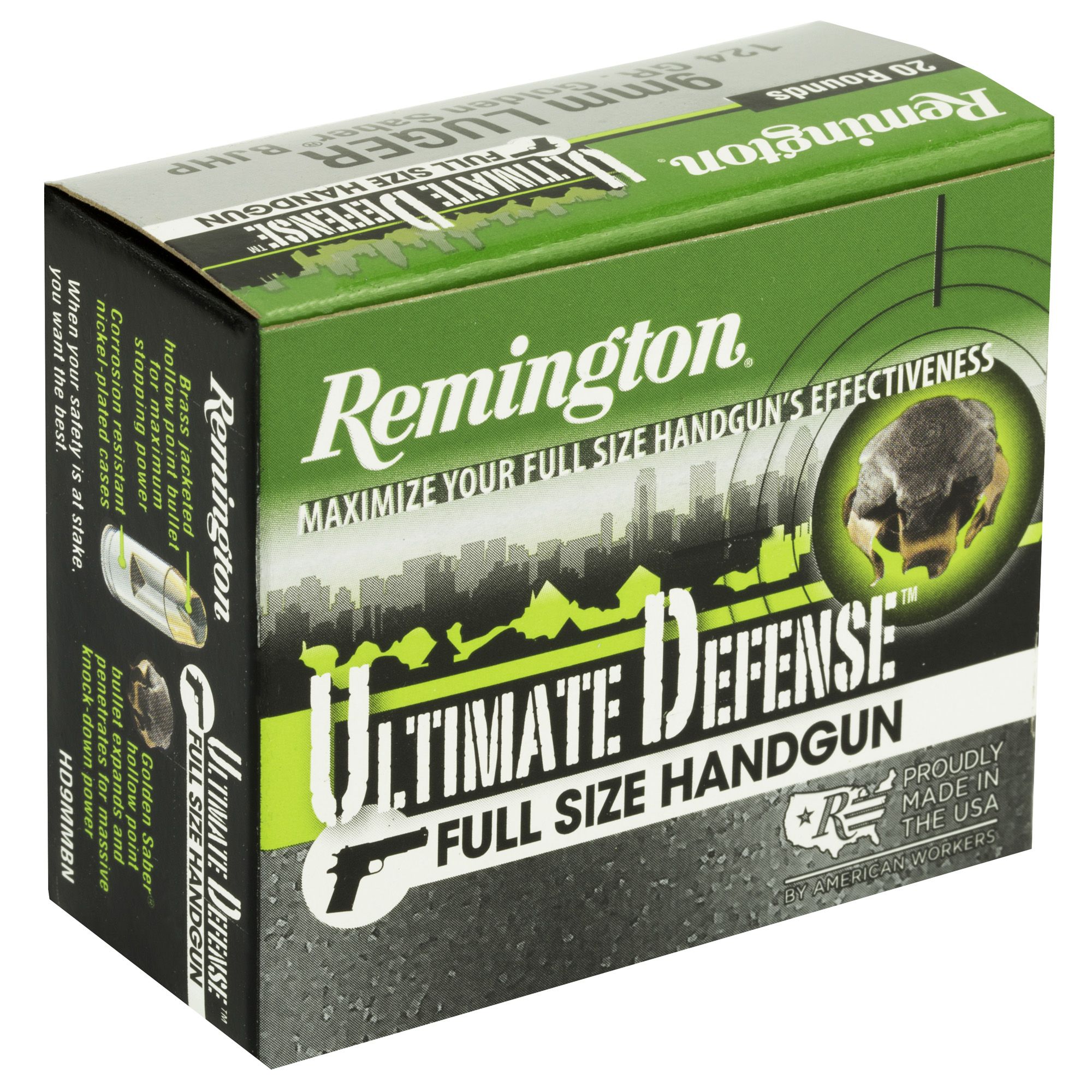 Remington Ultimate Defense 9MM 124 Grain Brass Jacketed Hollow Point Handgun Ammo - 20 Rounds - REM28935 - Image 4