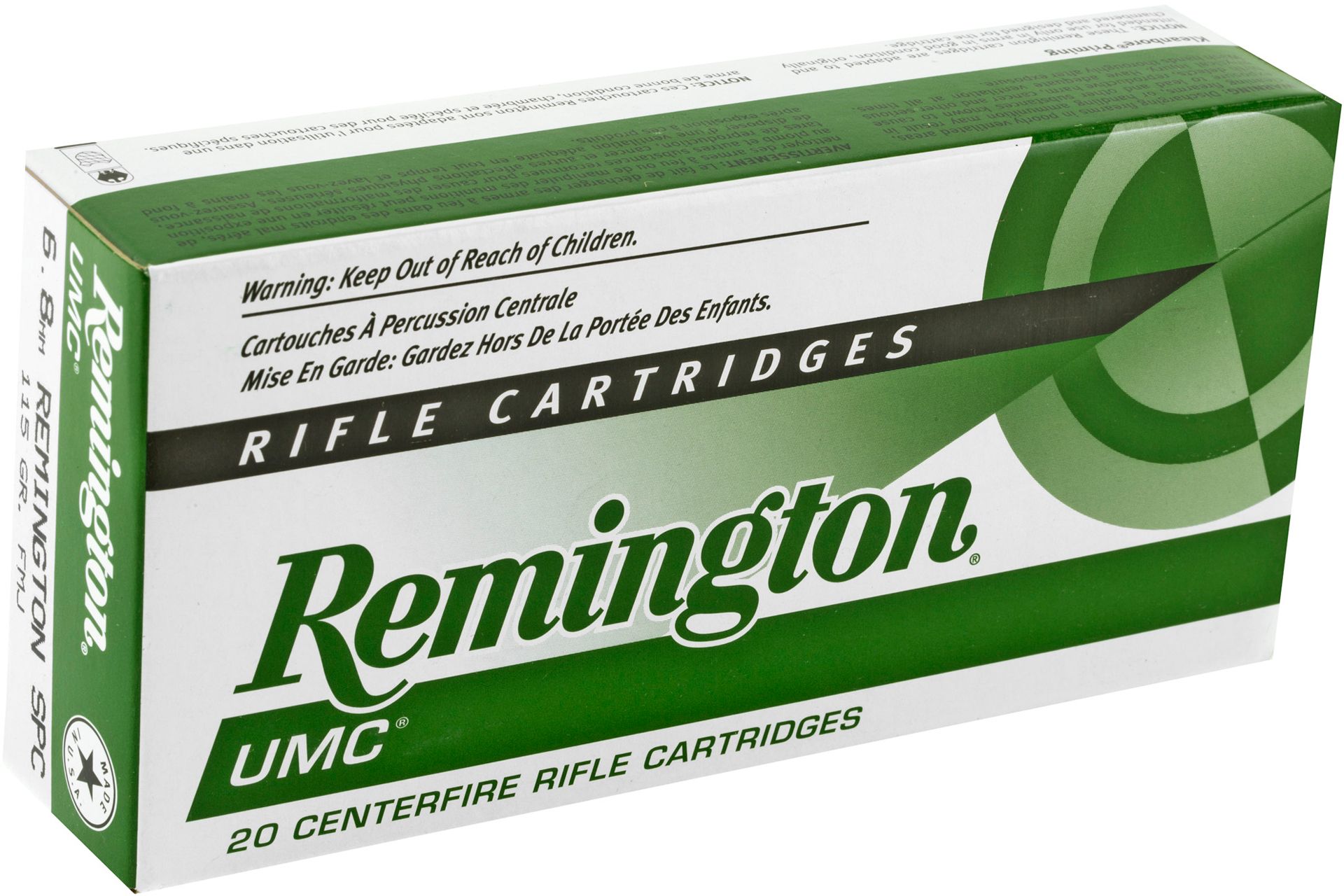 Remington UMC 6.8SPC 115 Grain Full Metal Jacket Rifle Ammo - 20 Rounds - REM24035 - Image 2