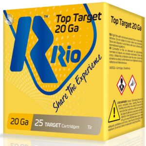RIO Ammunition Top Target 20 Gauge Ammunition 2-3/4 Shell #8 Lead Shot 7/8oz 1250fps Shotgun Ammo - 25 Rounds - TT208-25