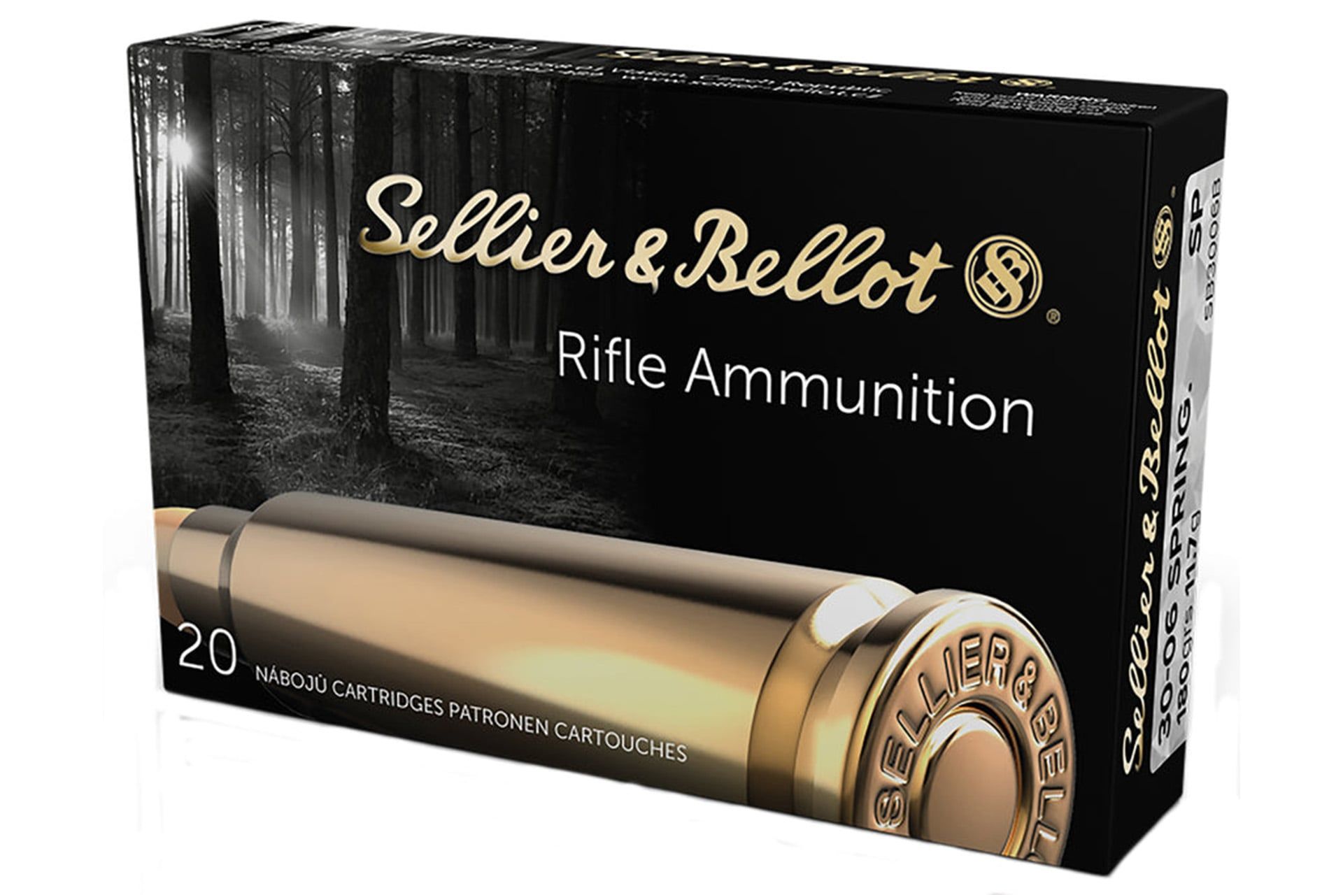 Sellier & Bellot SB3006B Rifle 30-06 Springfield 180 gr 2707 fps Soft Point (SP) Rifle Ammo - 20 Rounds - SB3006B