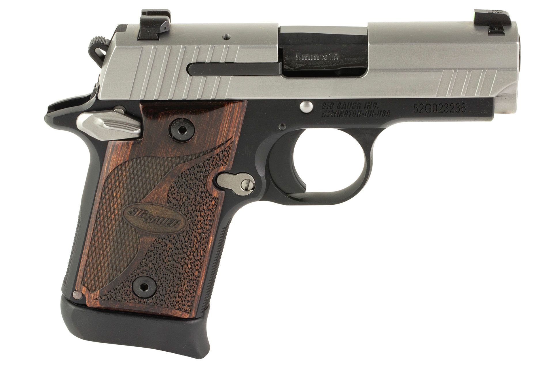 Sig Sauer P938 Two Tone Black / Stainless 9mm 3" Semi-Auto Pistol - 938-9-TXR3 - Image 3