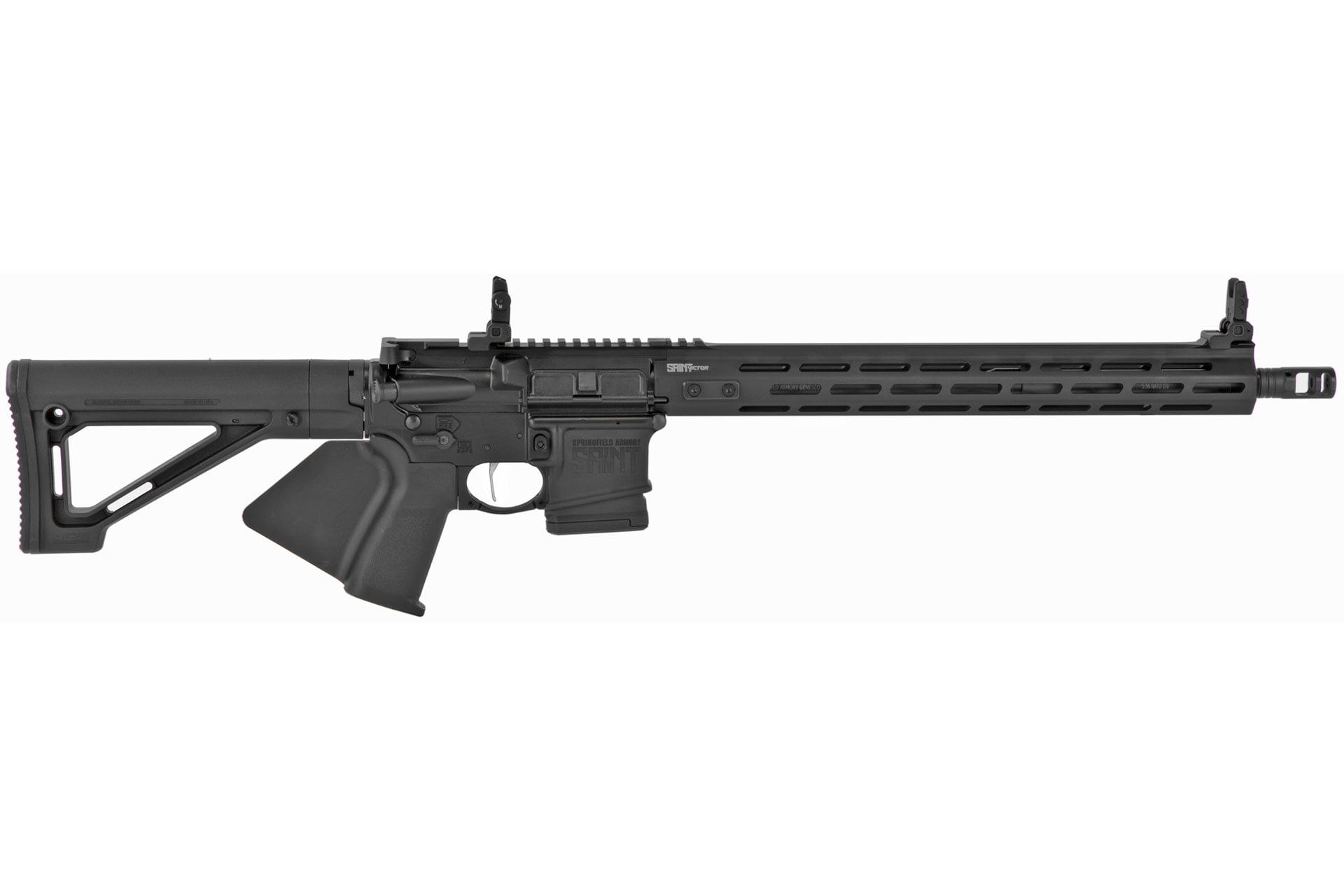 Springfield SAINT Victor Semi-Auto AR 223 Remington/556NATO 16" Barrel 1:8 Twist Mid-Length Gas System 10Rd PMAG M3 - Black - SPSTV916556BCA - Image 2