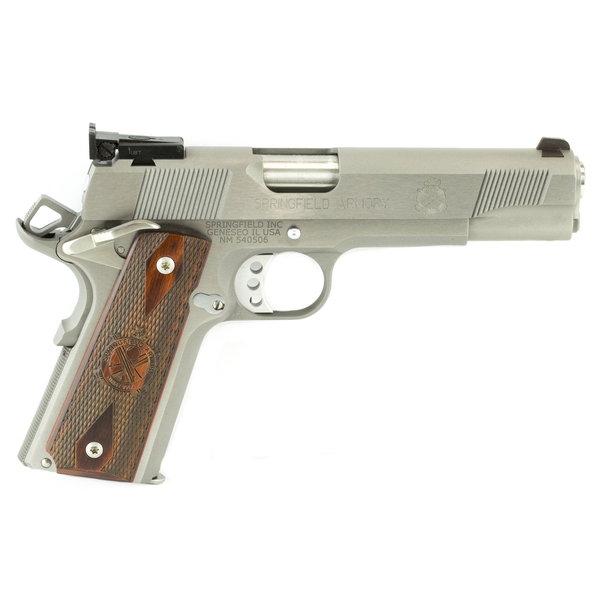 Springfield 1911 Loaded Target Pistol 7 RD 45 ACP Wood Grips - CA Compliant - PI9132LCA