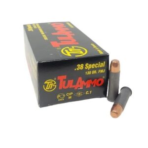 TulAmmo .38 Special 130GR FMJ Handgun Ammo - 50 Rounds - TULAUL038130