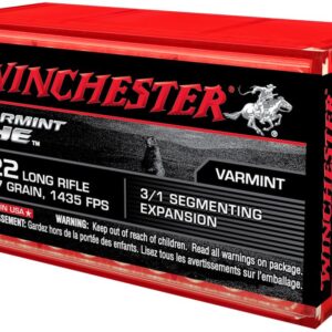 Winchester Ammo S22LRFSP Varmint HE 22 LR 37 gr 3/1 Segmenting Expansion Rimfire Ammo - 50 Rounds - 70915