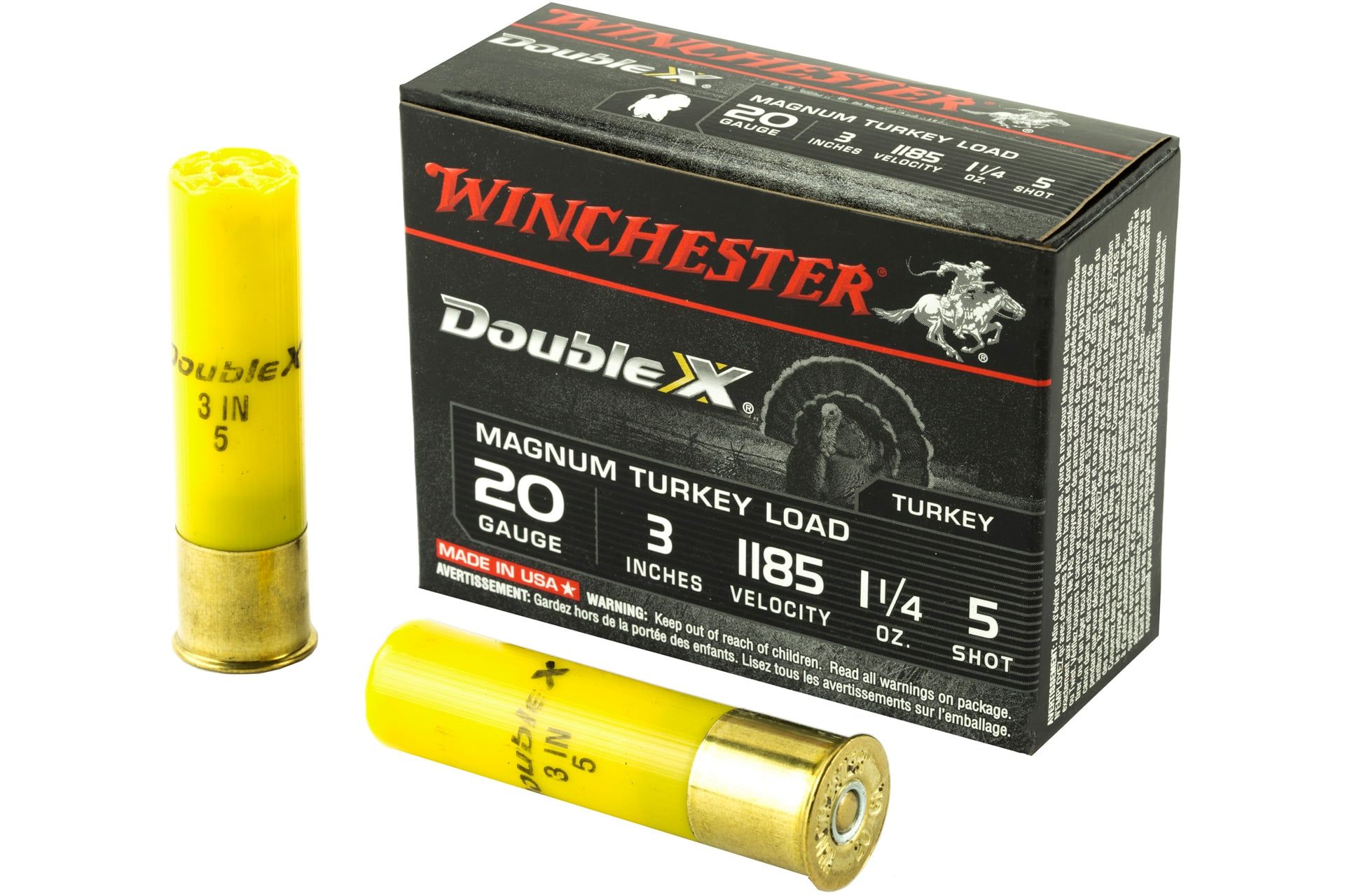 Winchester Ammunition Double X Magnum Turkey 20 Gauge 3 #5 1.25oz. Shotshell Shotgun Ammo - 10 Rounds - WNX203XCT5