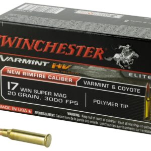 Winchester Ammunition Varmint HV 17WSM 20 Grain Polymer Tip Rimfire Ammo - 50 Rounds - WNS17W20