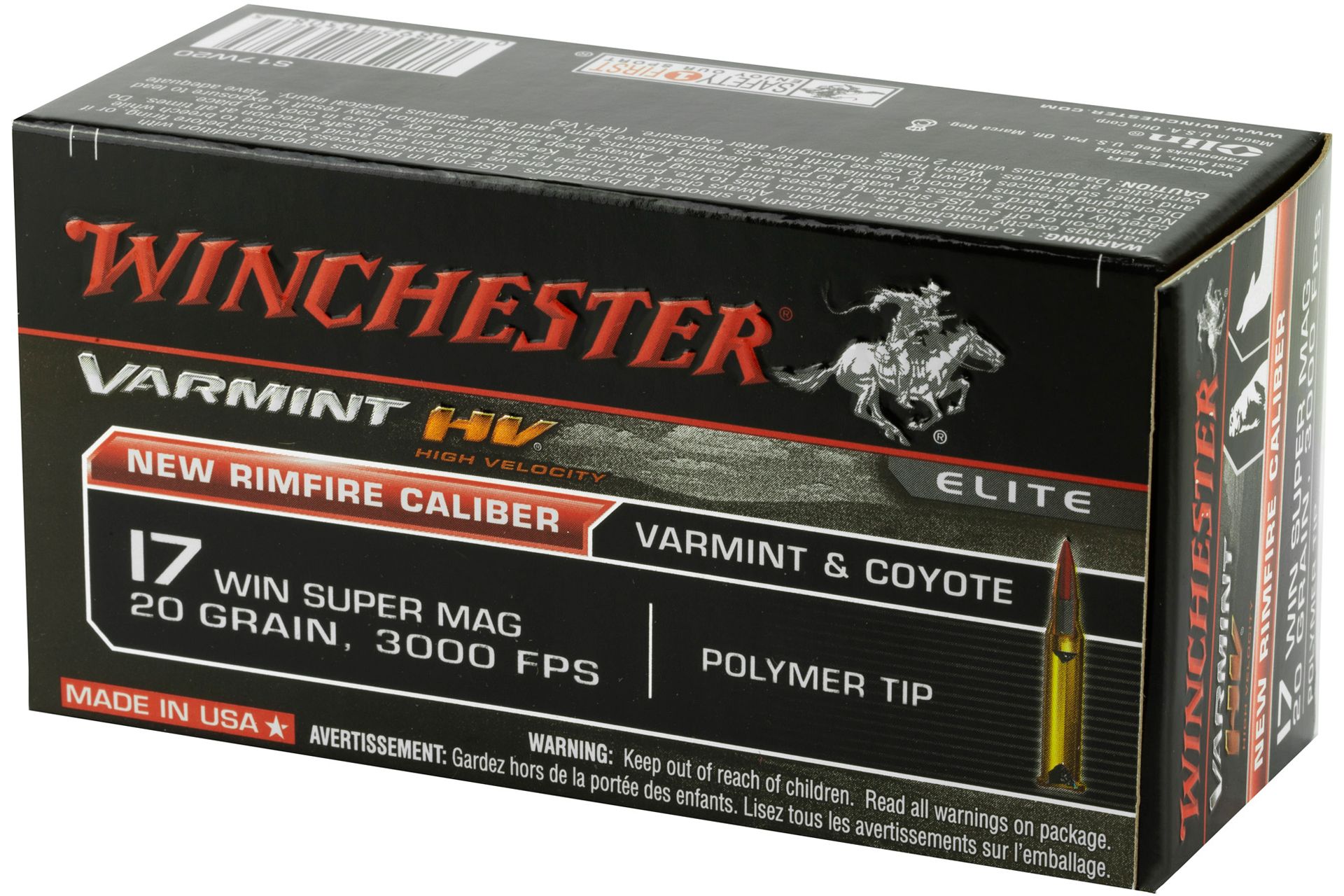 Winchester Ammunition Varmint HV 17WSM 20 Grain Polymer Tip Rimfire Ammo - 50 Rounds - WNS17W20 - Image 5
