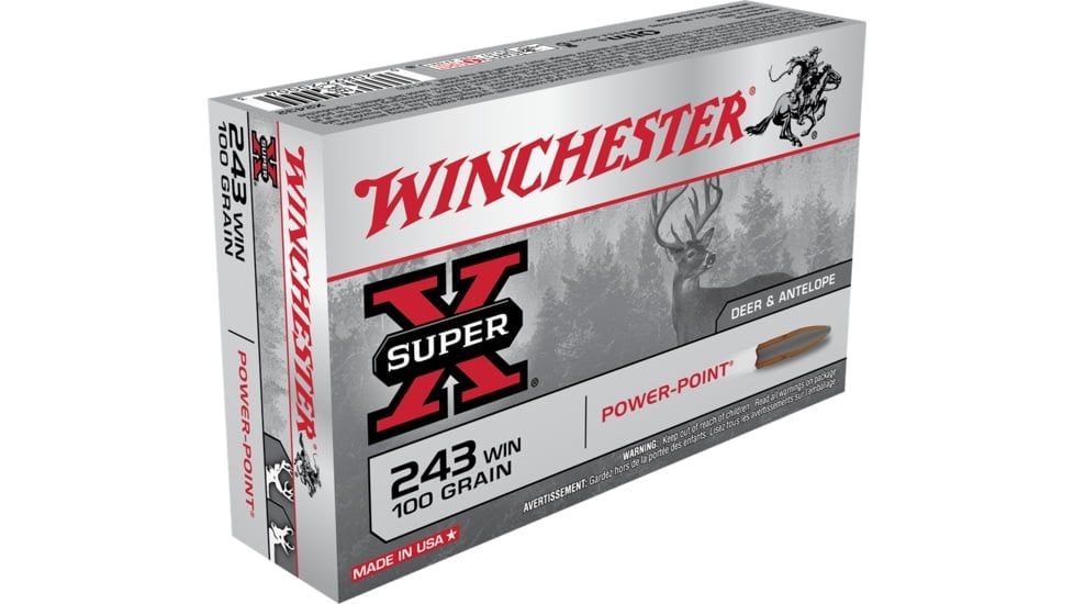 Winchester X2432 Power Point 243 Win. 100gr Rifle Ammo - 20 Rounds - 20892200043