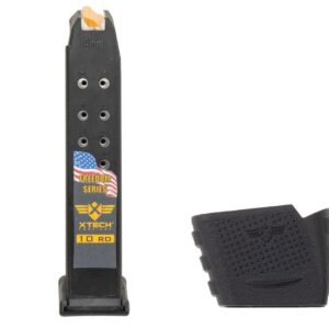 Xtech Tactical Steel Reinforced 10/17 10rd 9mm Magazine for Glock 26 with 17-7 Stainless Spring with Mag-Adapt - XT3032401